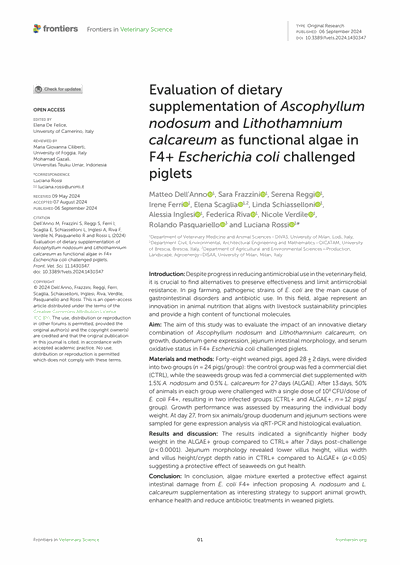 Capa do artigo científico: Avaliação Da Suplementação Dietética De Ascophyllum Nodosum E Lithothamnium Calcareum Como Função - Lithothamnium.org